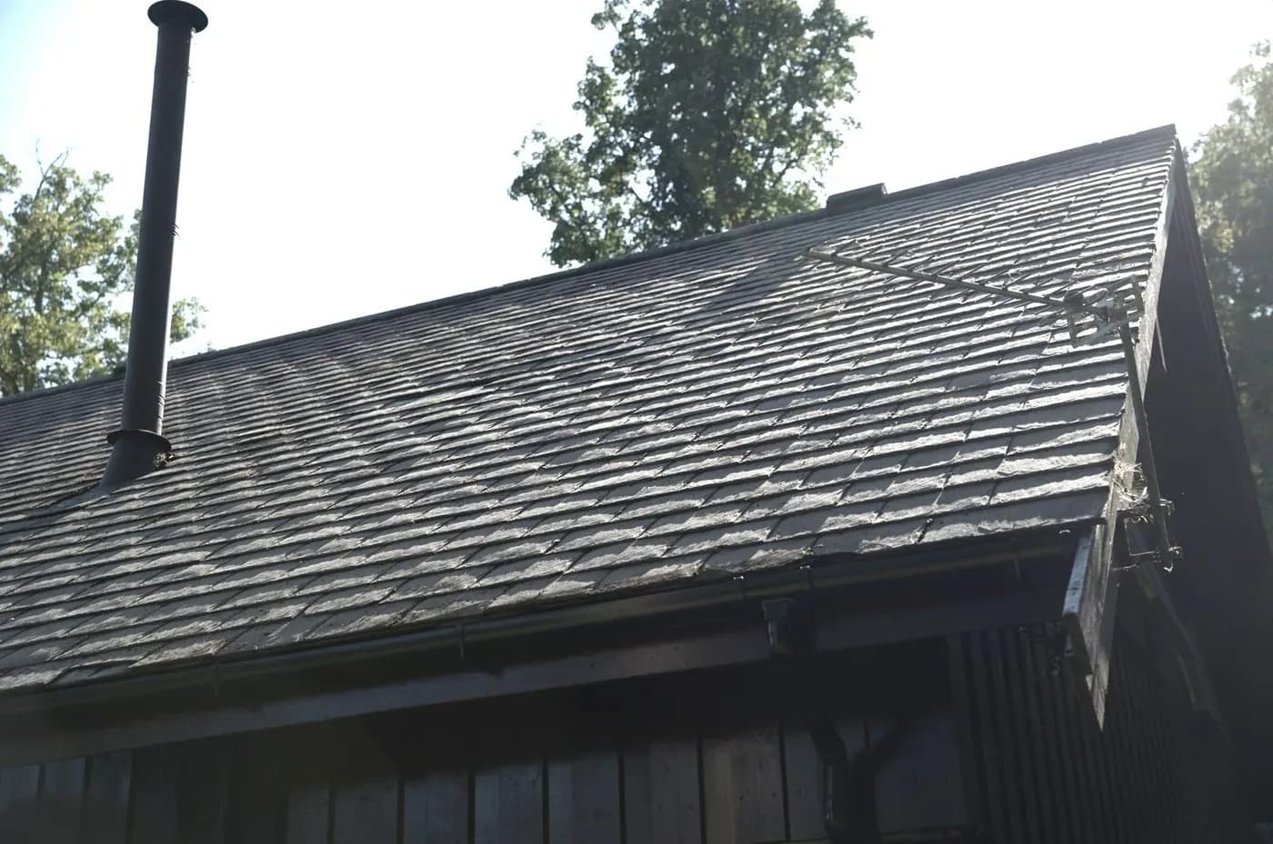 Natural slate roof after moss removal and the Chiltern EverGuard™ Treatment