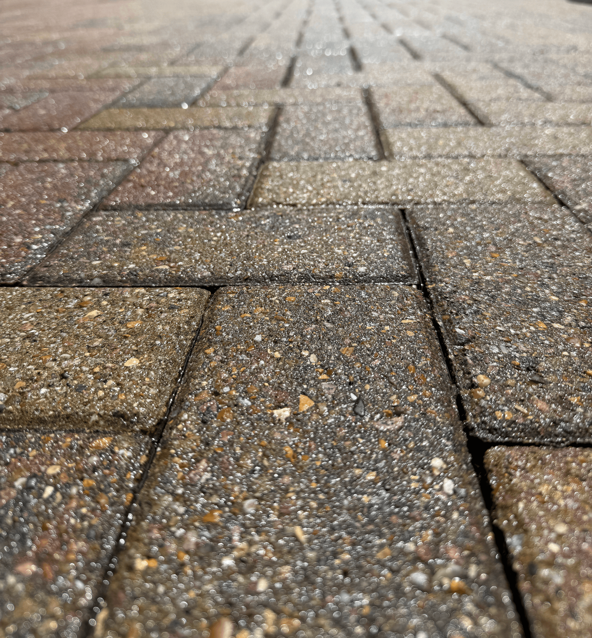 Block paving driveway restored with deep cleaning and re-sanding