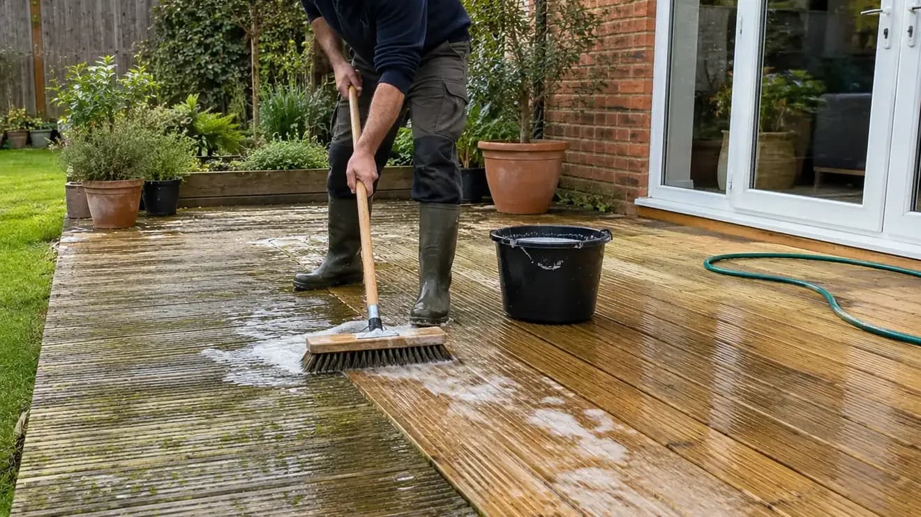 How to Clean a Deck Without a Pressure Washer